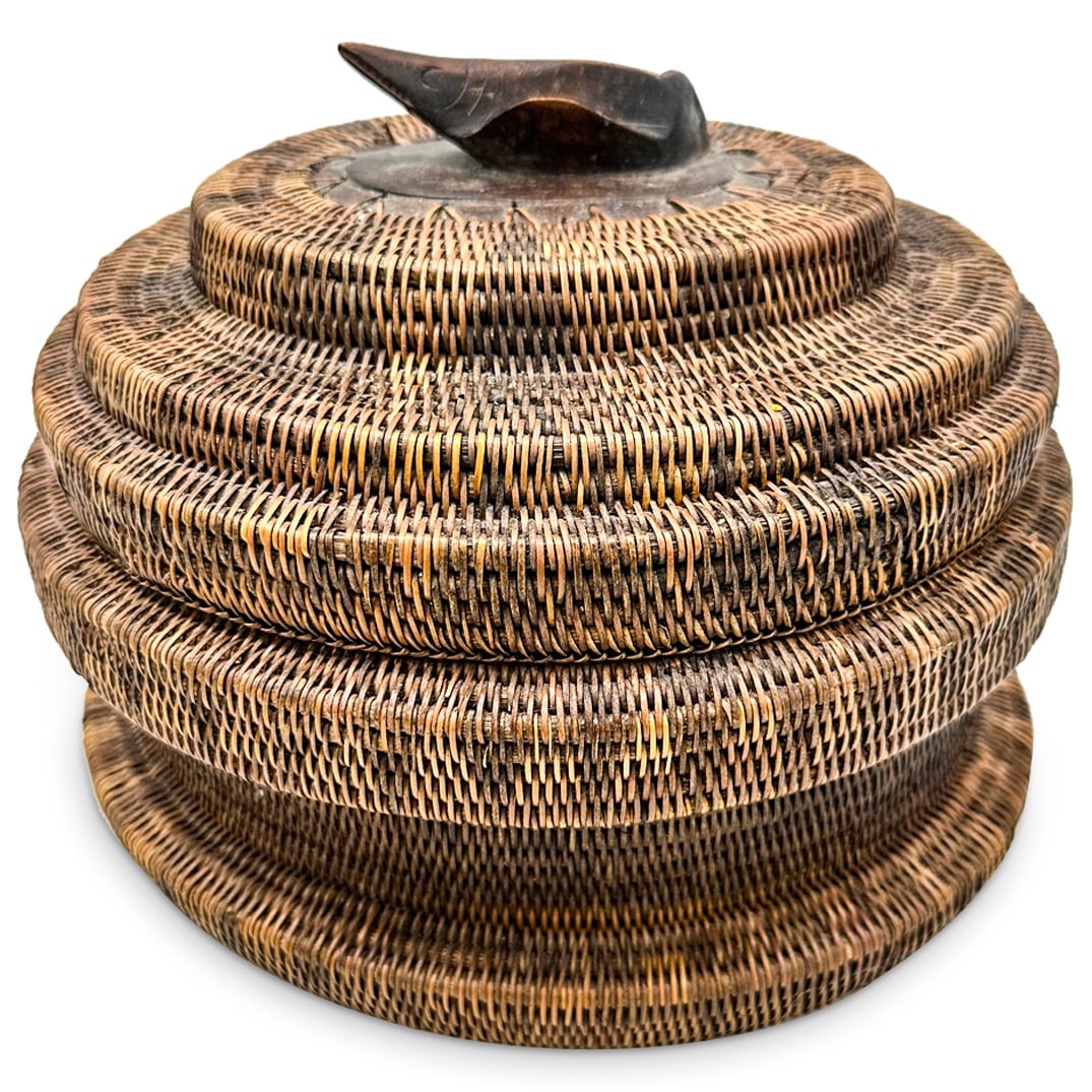 Indonesian Lombok Island Rattan Box (1 of 3)