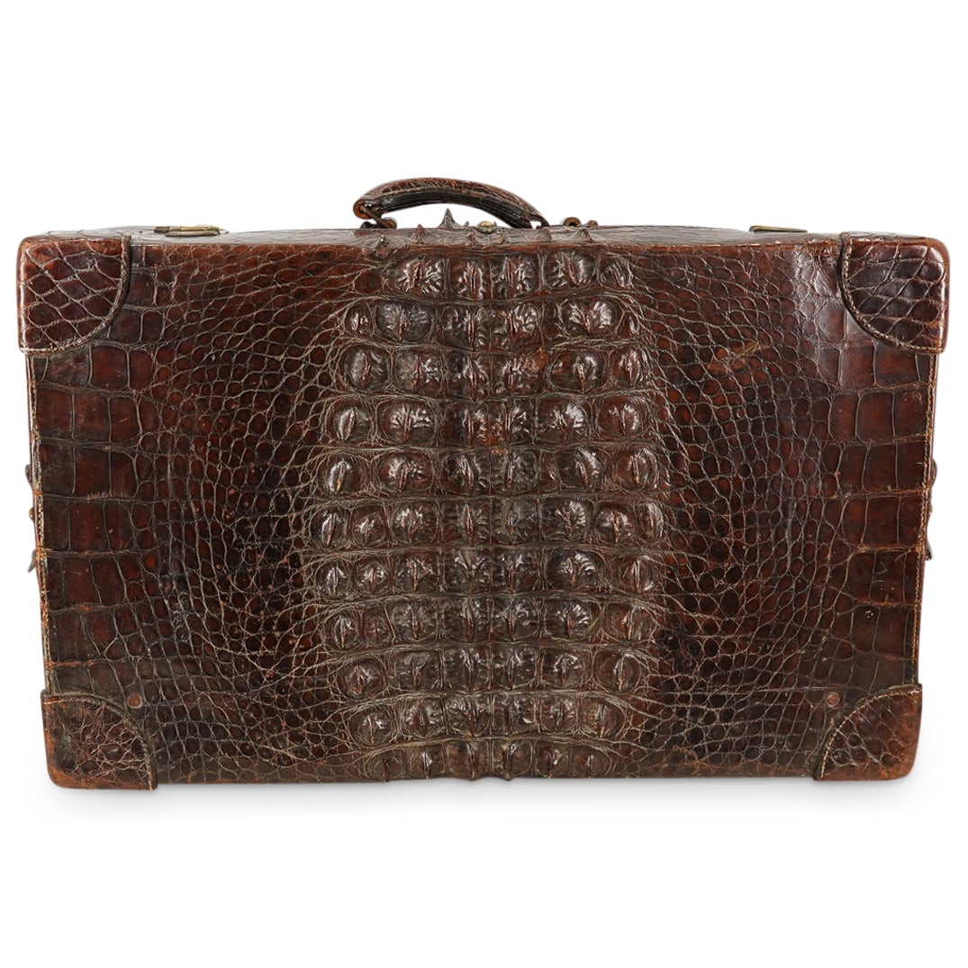 Antique English Alligator Travel Trunk (1 of 20)