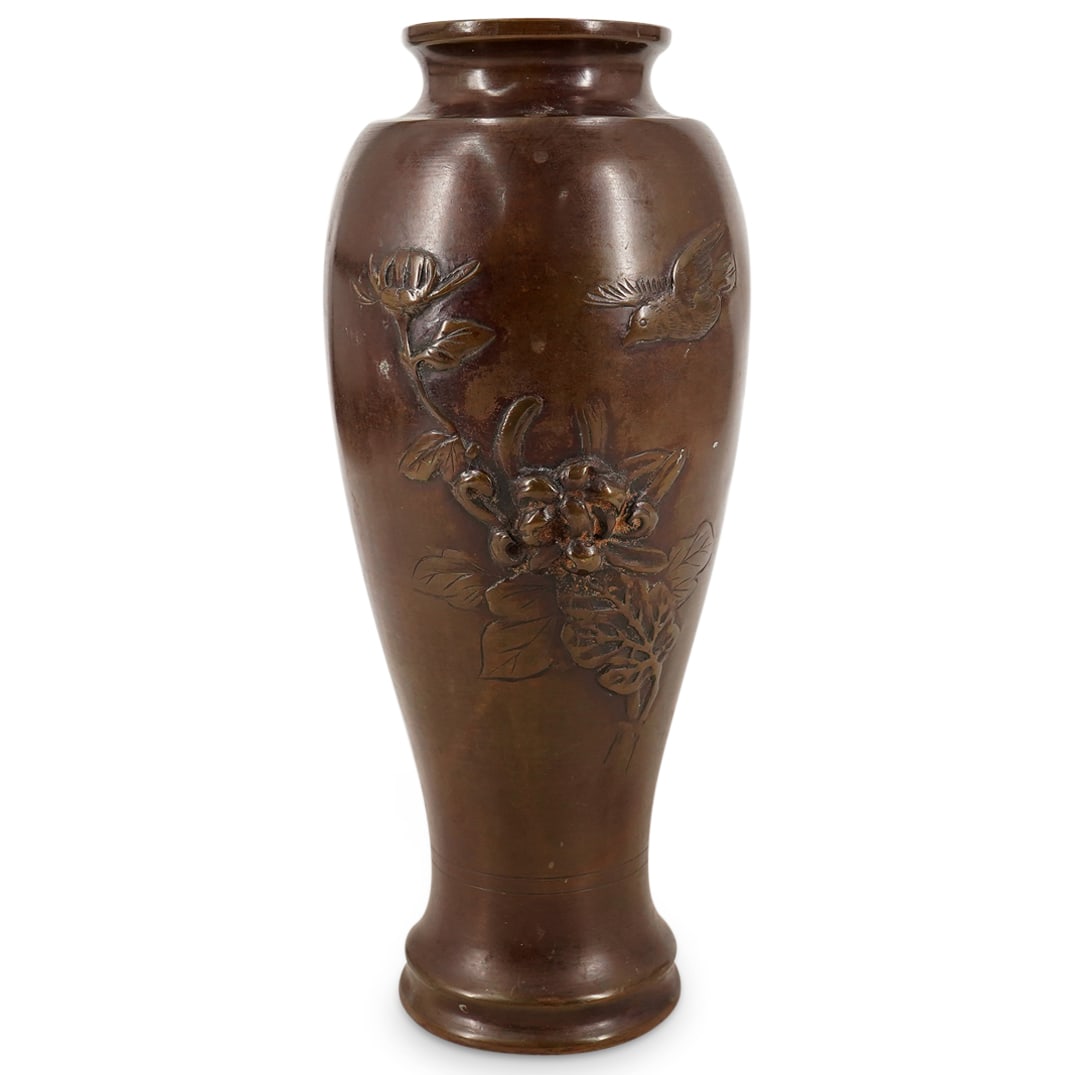Japanese Meiji Period Bronze Baluster Vase (1 of 7)