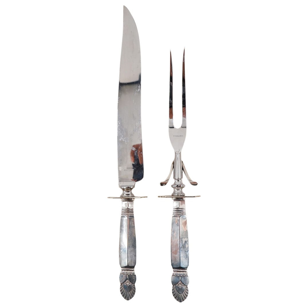 (2 Pc) American F.M. Whiting Co. Sterling SIlver Handle Meat Carving 2-Pc Set (1 of 14)