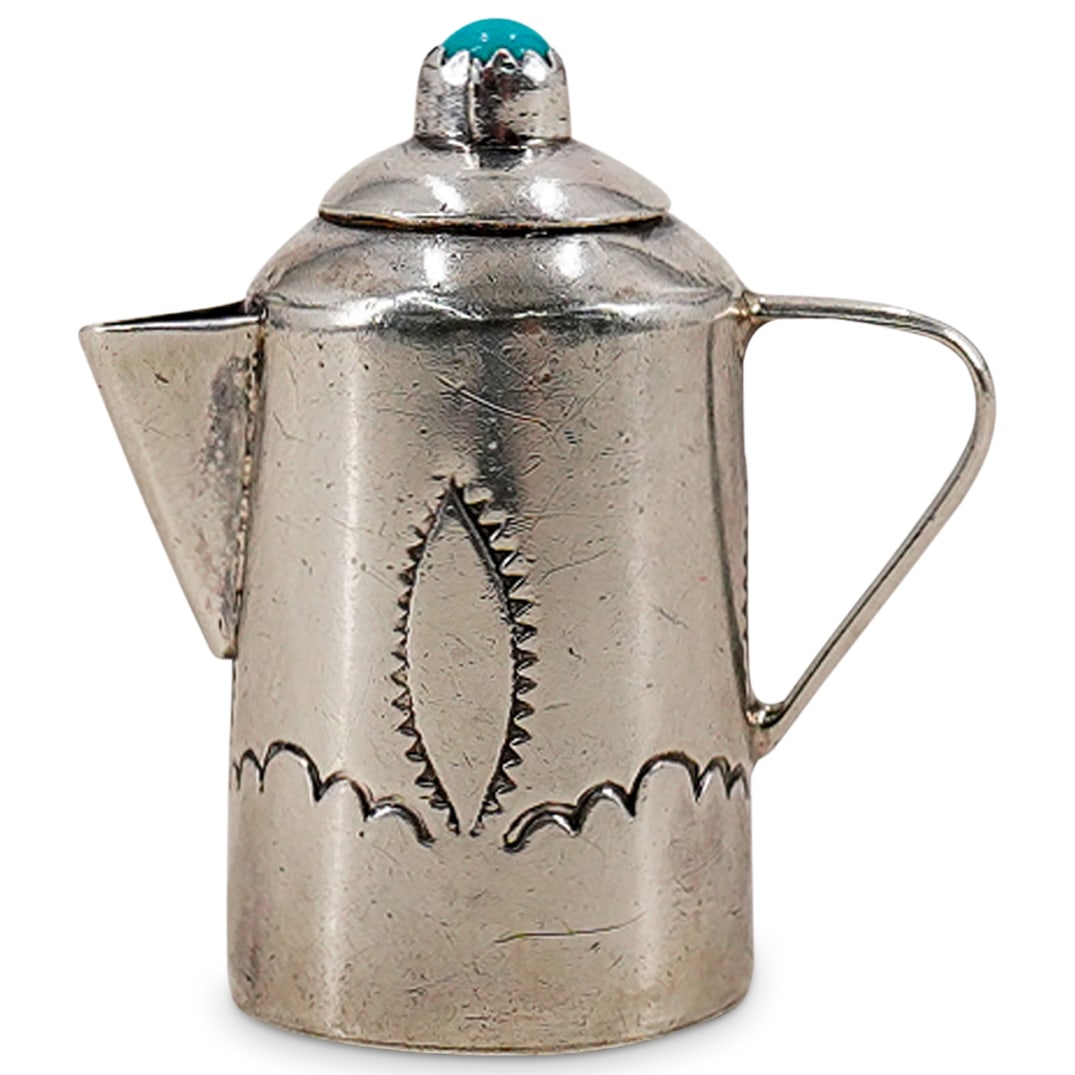 Navajo Sterling Silver Miniature Coffee Pot By Elizabeth Whitman (1 of 4)