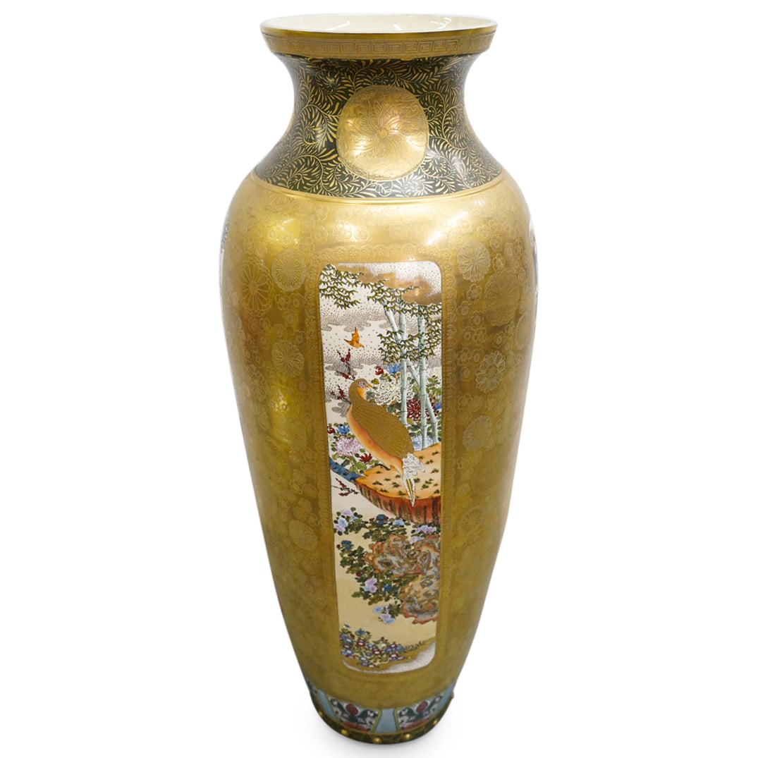 Large Satsuma Enameled Porcelain Floor Vase Auction
