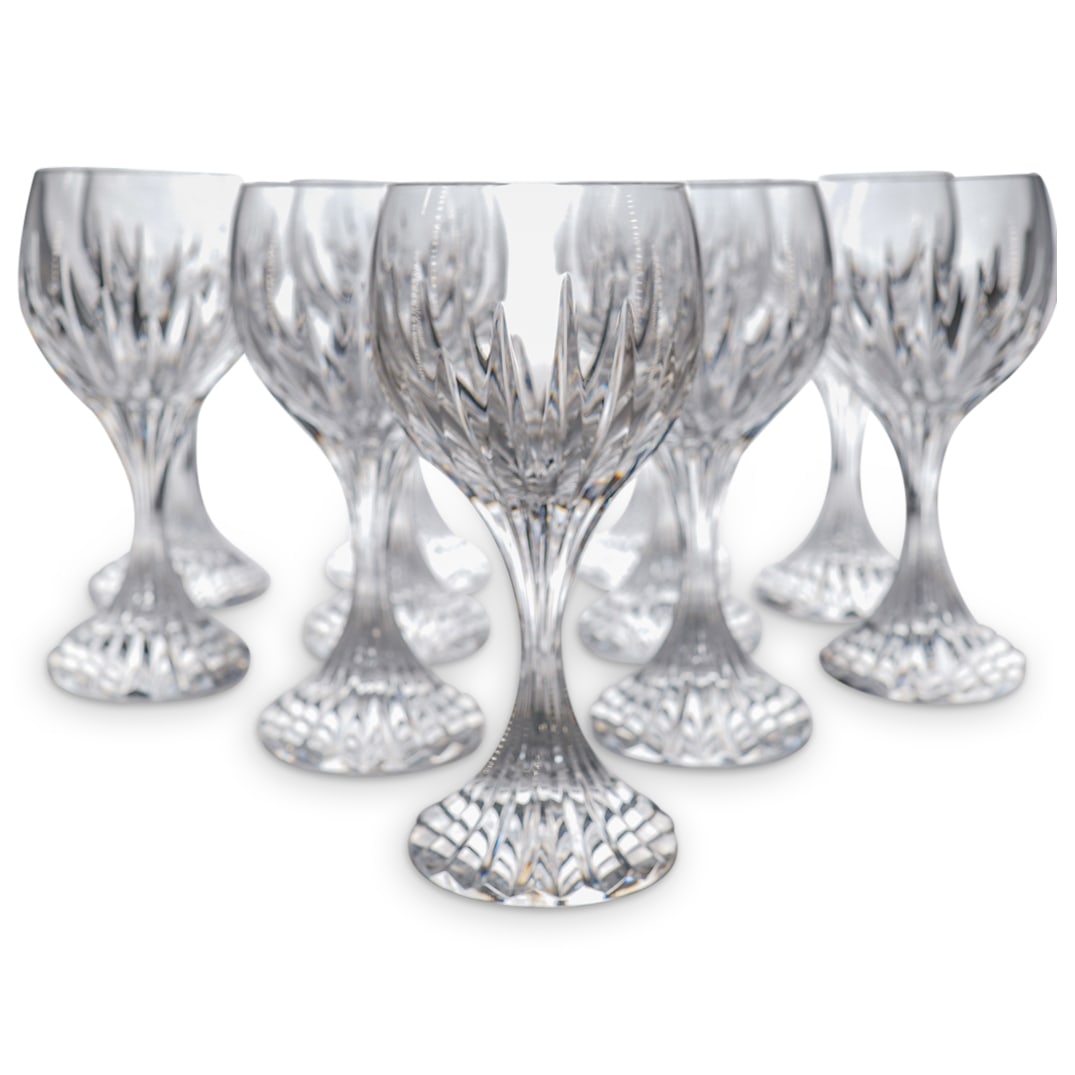 (11 Pc) Baccarat Crystal "Massena" Red Wine/European Water Goblets Set (1 of 10)