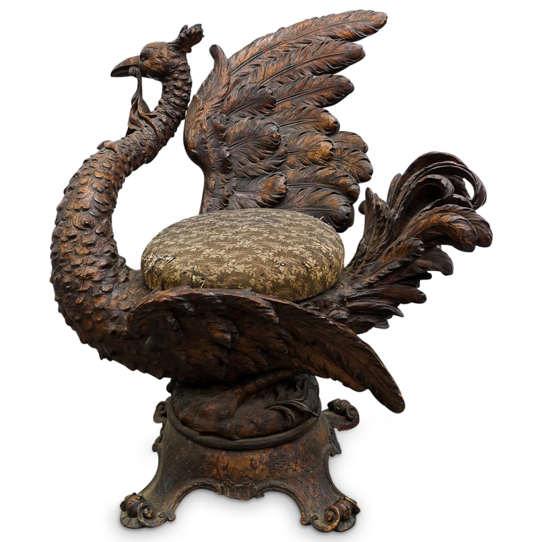 Italian Renaissance Carved Mythological Griffin Bird Chair (1 of 8)