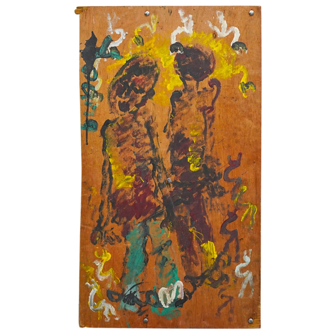 Purvis Young (1943-2010) Two Figures Mixed Media (1 of 6)