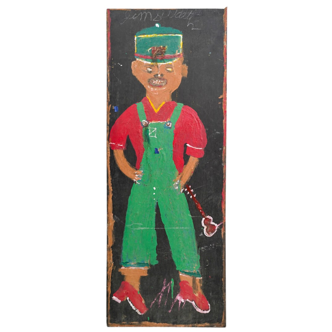 Jimmy Lee Sudduth (American, 1910-2007) Mixed Media On Panel Self Portrait (1 of 5)