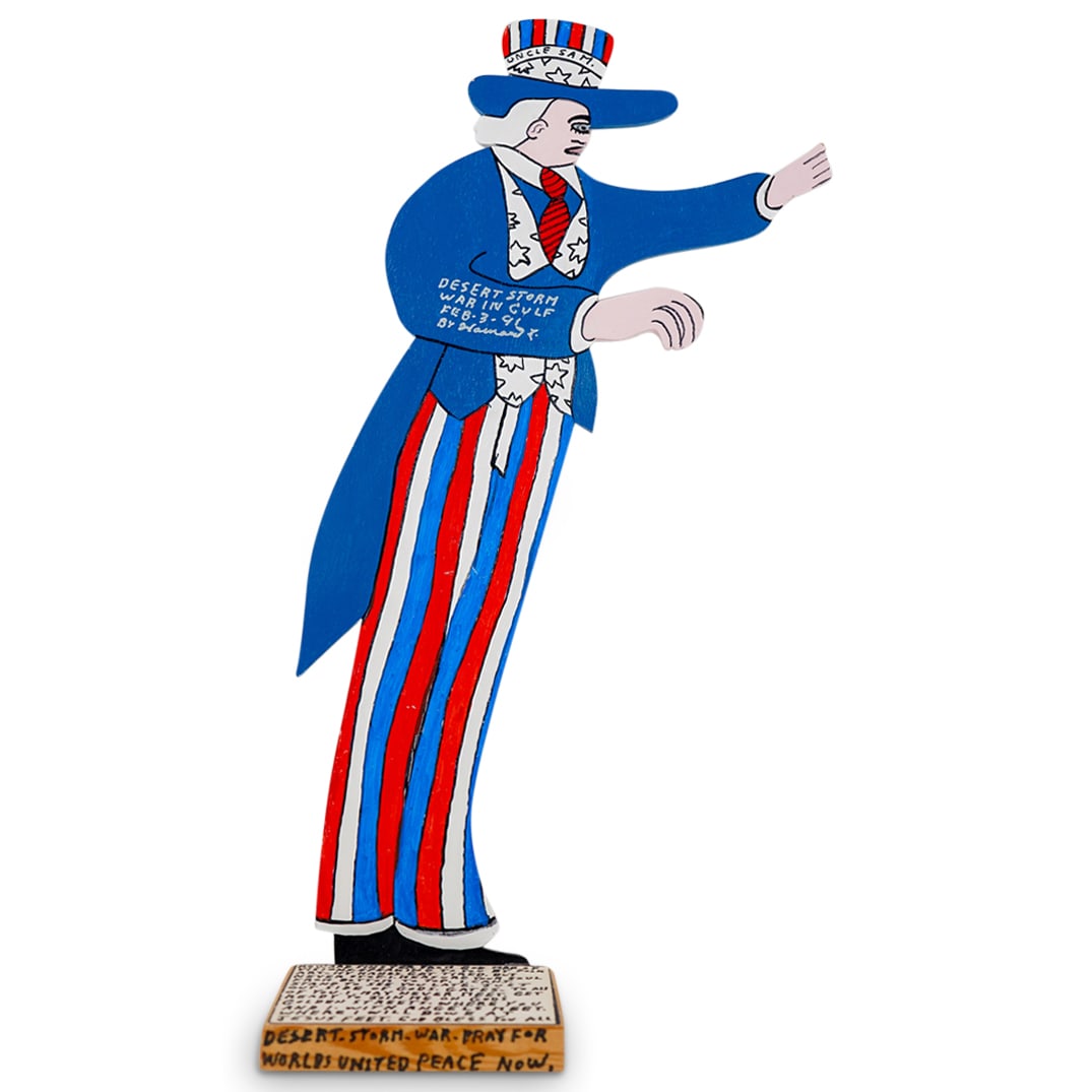 Howard Finster (American, 1916-2001) "Desert Storm War In Gulf" Mixed Media (1 of 4)