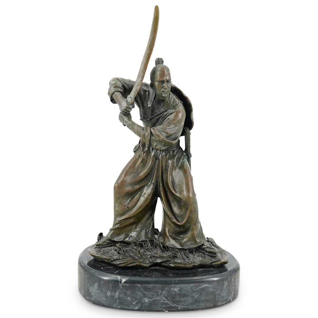 Signed Kamiko Bronze Samurai On Hard Stone base (1 of 8)