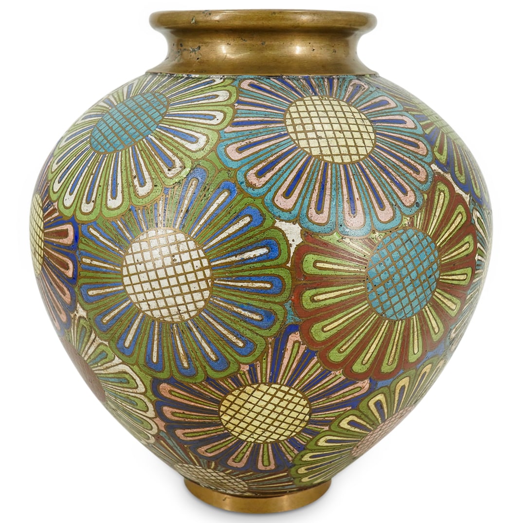Large Antique Chinese Bronze and Champleve Vase (1 of 6)