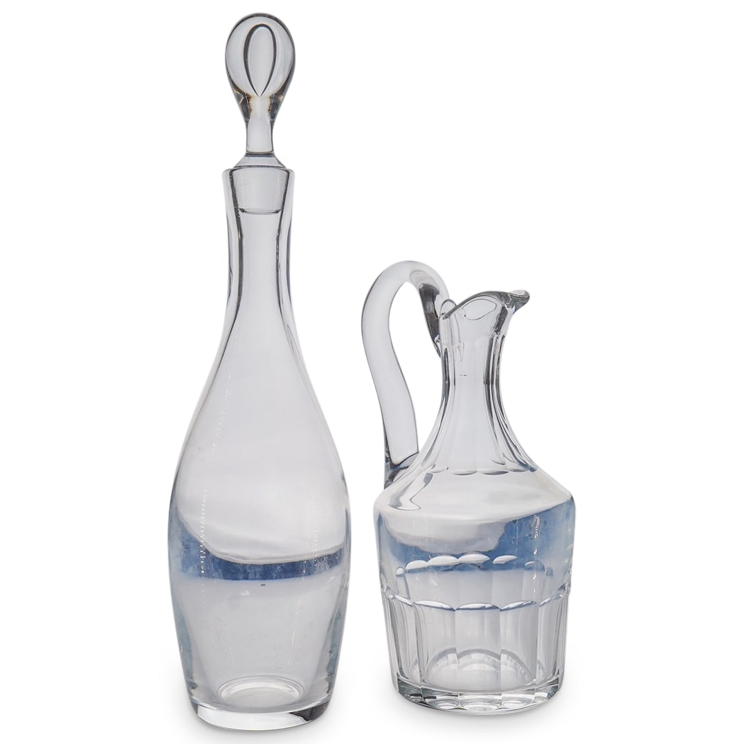 (2 Pc) St. Louis French Clear Crystal Decanter & Ewer Set (1 of 11)