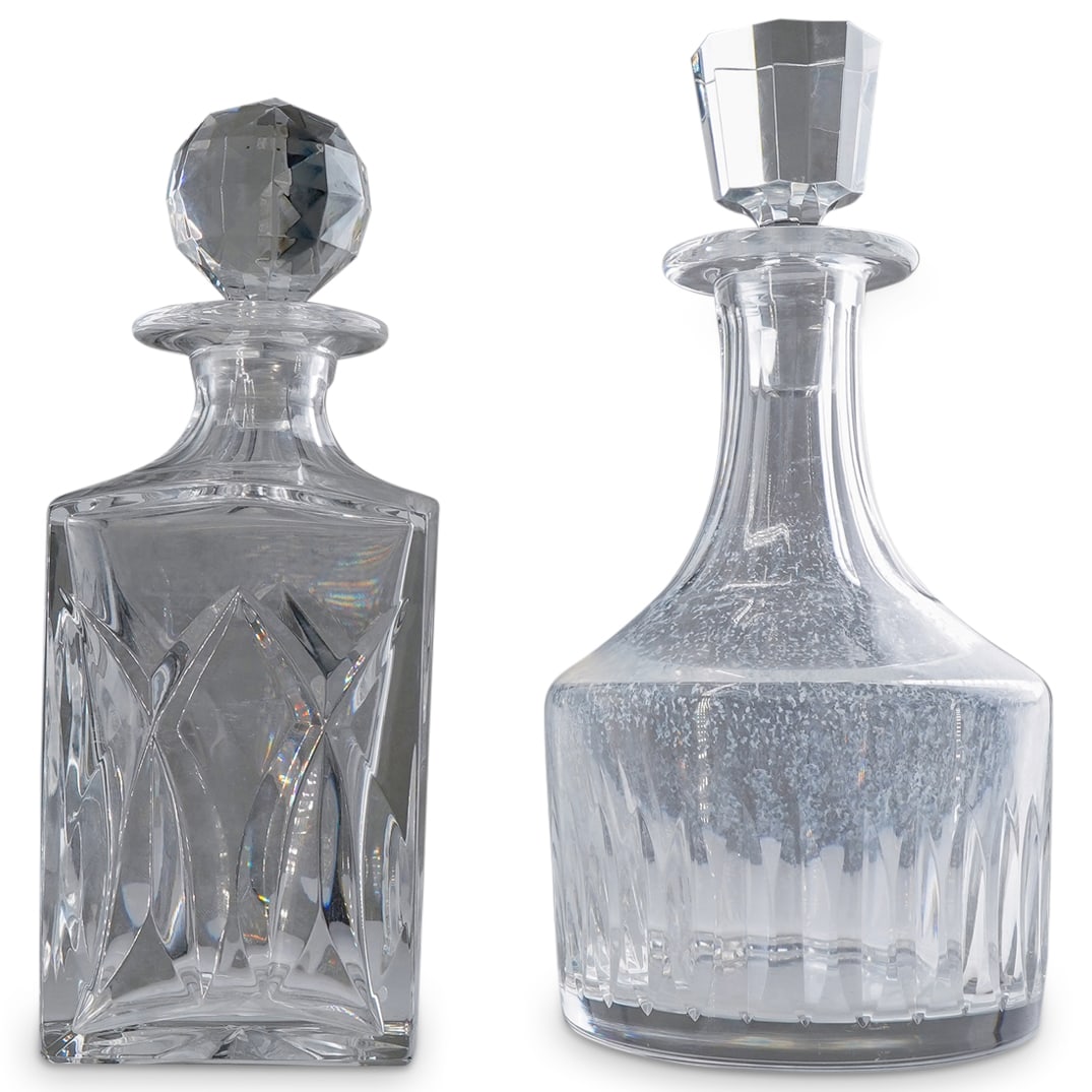 (2 Pc) St. Louis French Clear Crystal Decanters Set (1 of 10)