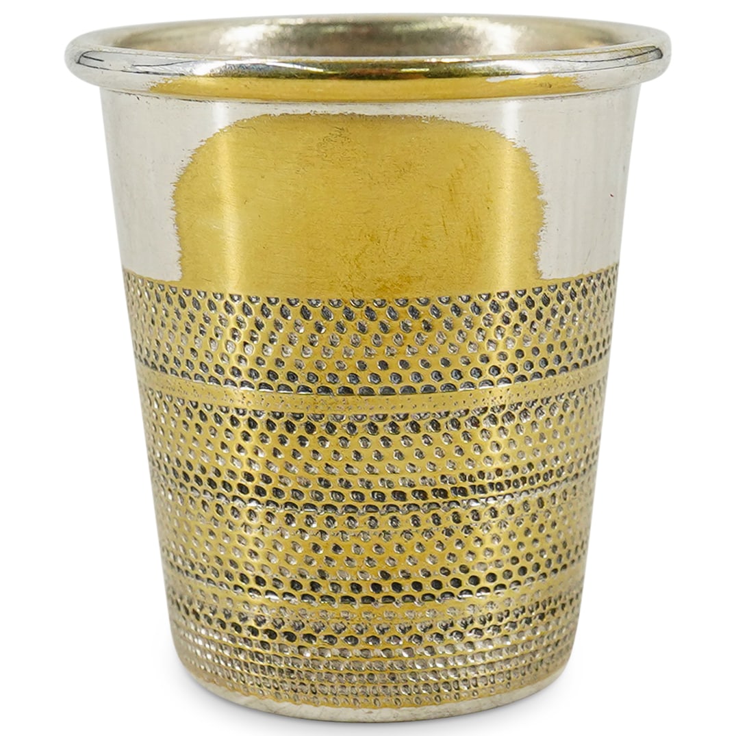 Christian Dior Gold Wash Silver (2) Oz. Shot Glass. (1 of 3)
