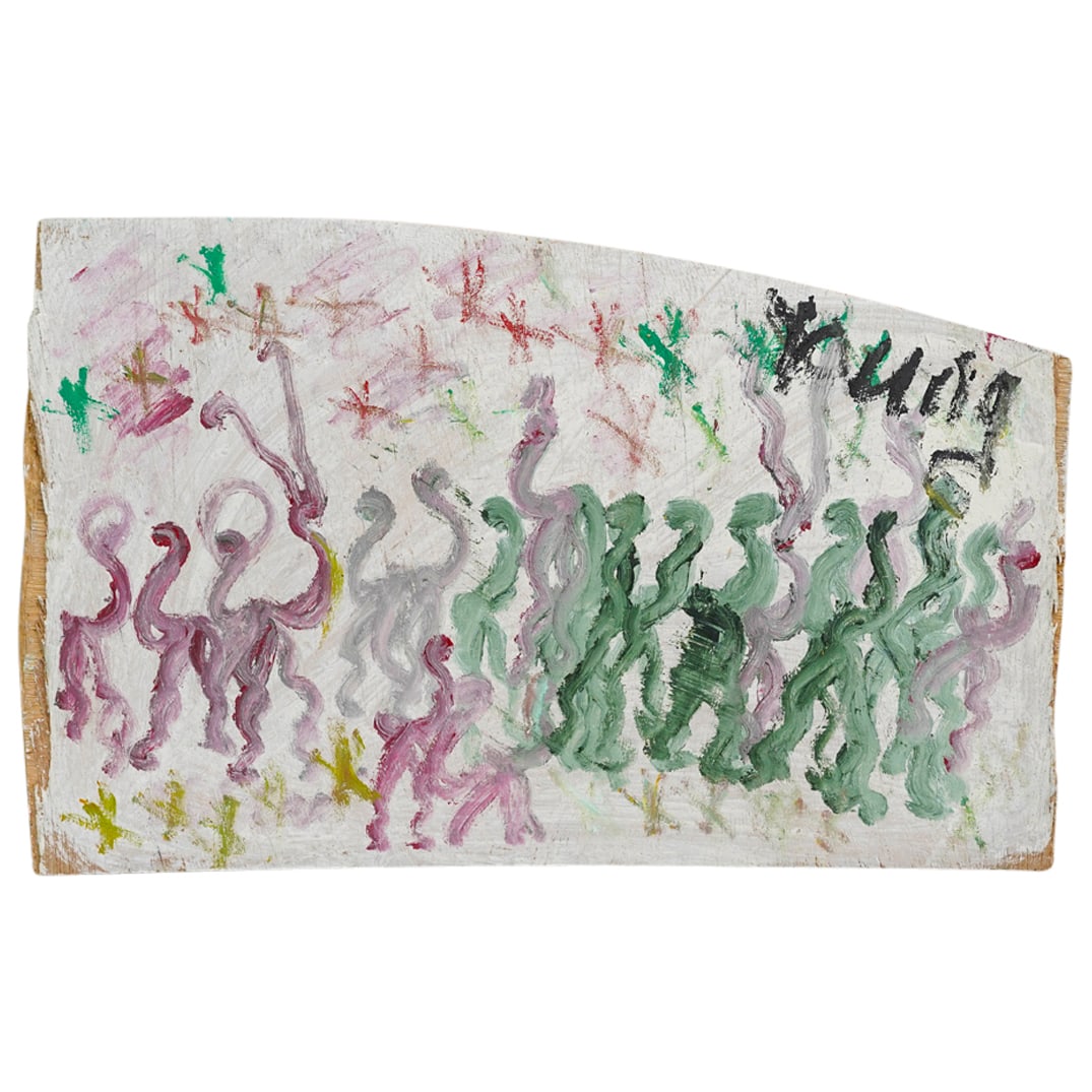 Purvis Young (American, 1943-2010) House Paint On Plywood (1 of 5)