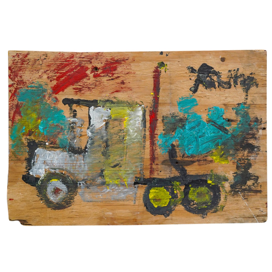 Purvis Young (American, 1943-2010) House Paint On Plywood (1 of 5)