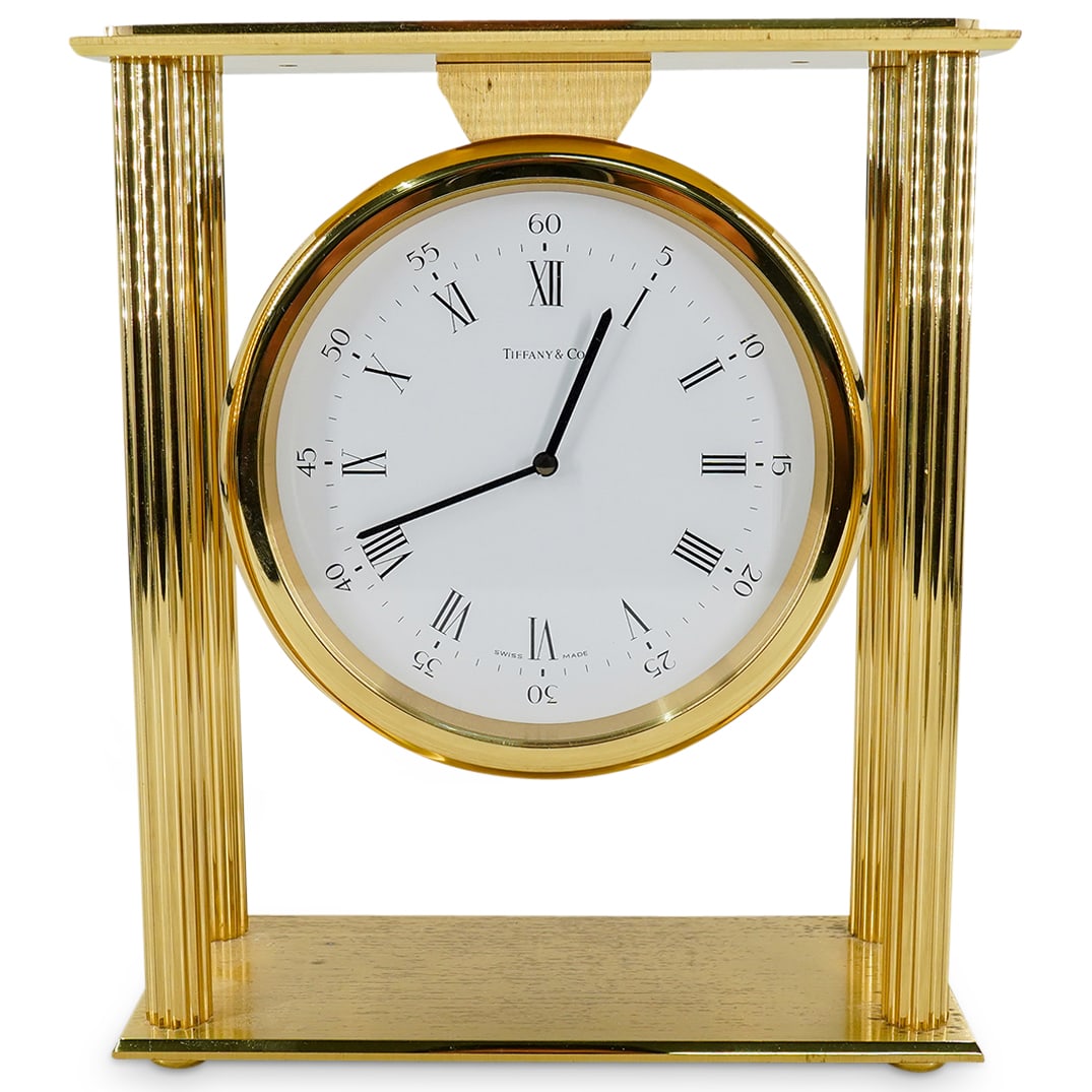 Vintage Tiffany & Co. Solid Brass Swiss Made Mantel Clock (1 of 8)