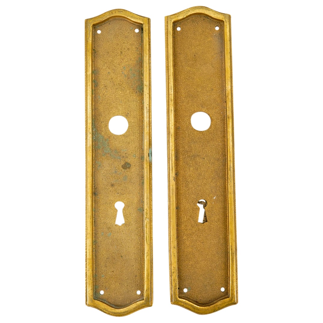 (2 Pc) French Gilt Bronze Door Escutcheon Key Hole Covers (1 of 5)