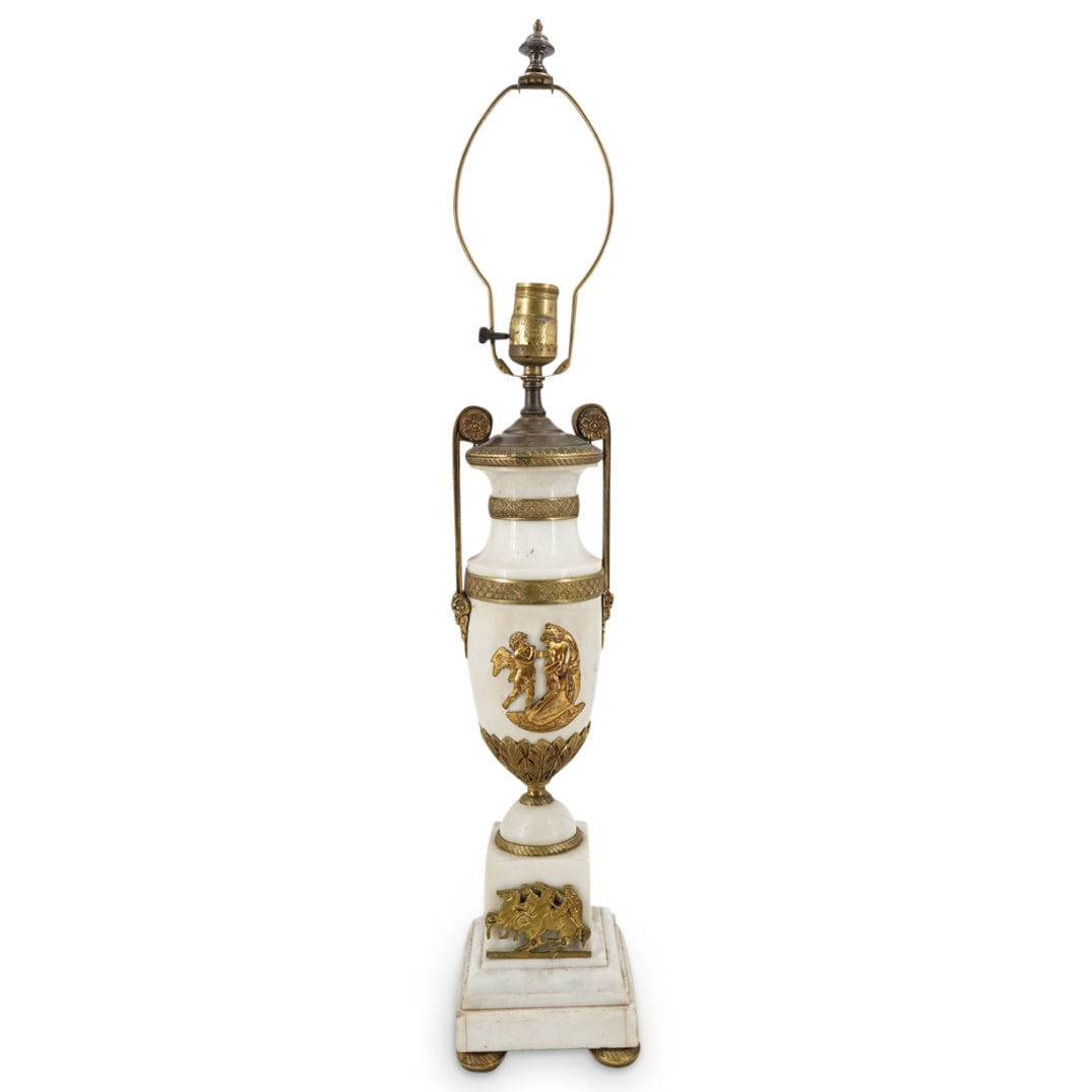 French Marble & Bronze Ormolu Amphora Table Lamp (1 of 6)