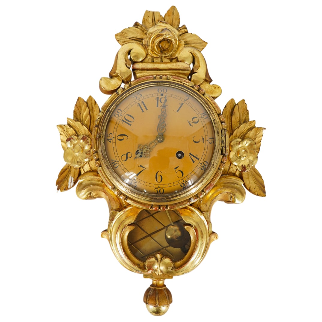 German Gold Gilt Wall Clock (1 of 13)