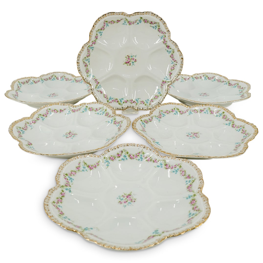 (6 Pc) Imperial Crown China Porcelain Oyster Plates (1 of 7)