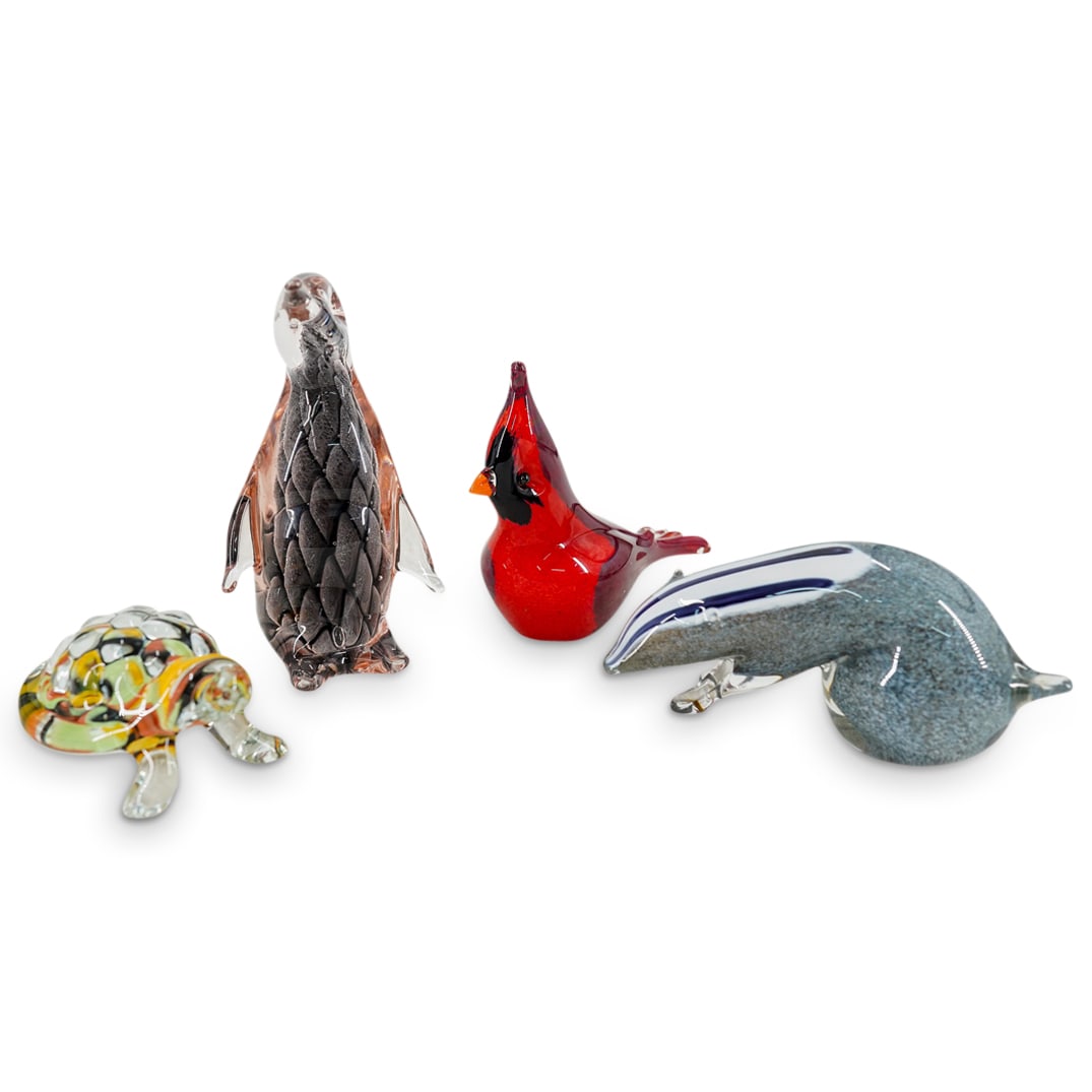 (4 Pc) Art Glass Animals (1 of 20)