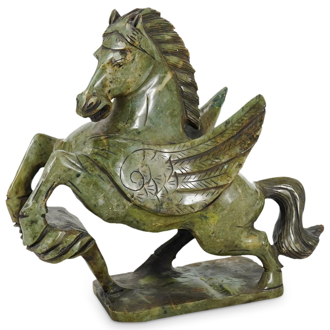 Chinese Carved Hardstone Pegasus Sculpture (1 of 7)