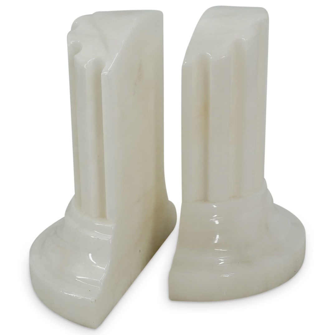 Italian Ducceschi Volterra Alabaster Column Bookends (1 of 8)