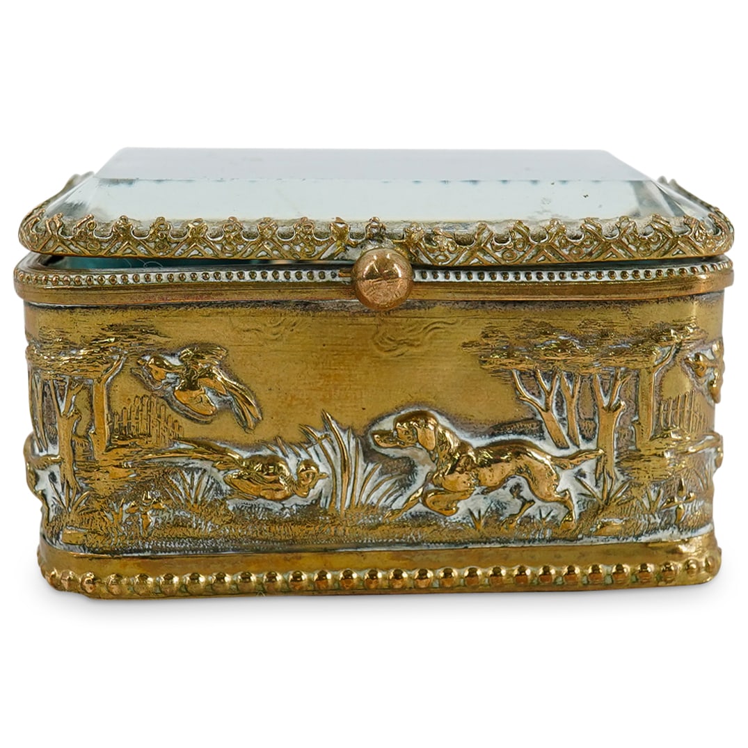 Bronze Relief Dog & Bird Trinket Box (1 of 8)
