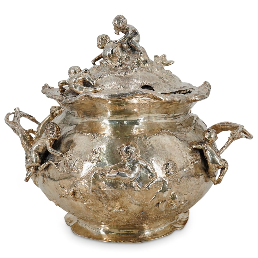 Large German Ornate Silver-Plated Punch Bowl (1 of 11)