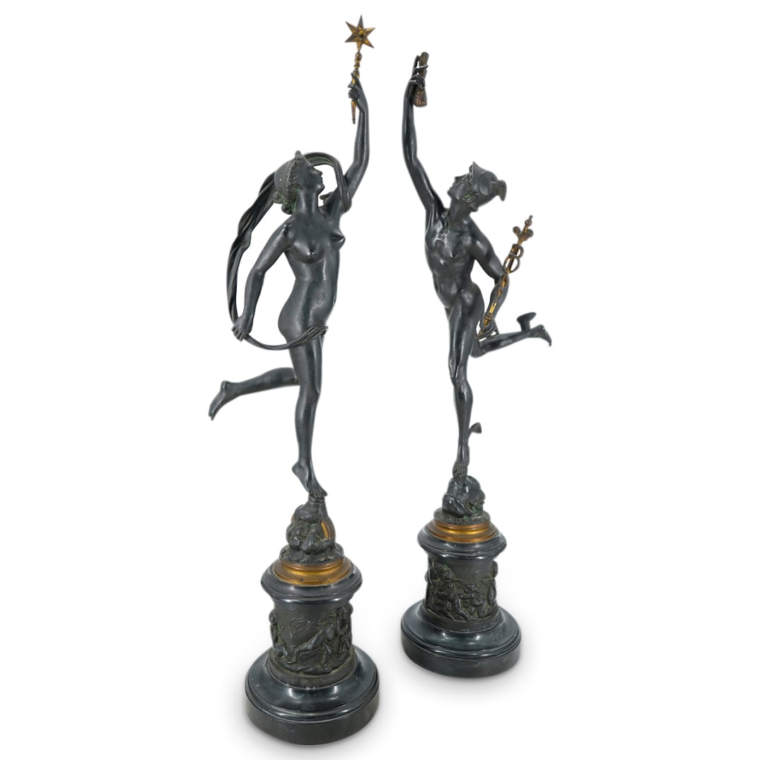 Pair of 19th C. Bronze Mercury & Venus Statues (1 of 20)