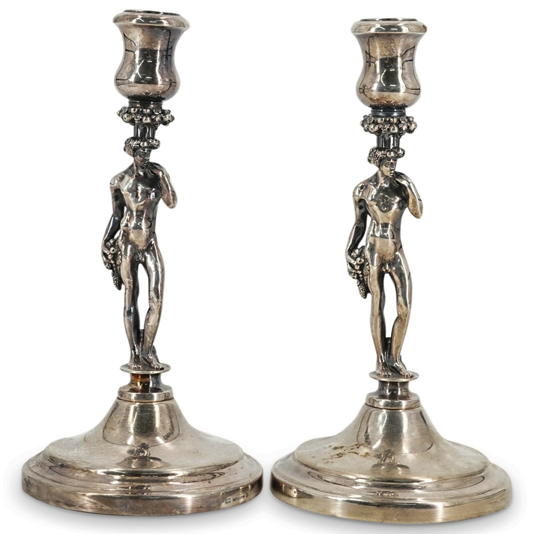 Pair Of Christofle Silver Plated Figural Candlesticks (1 of 9)