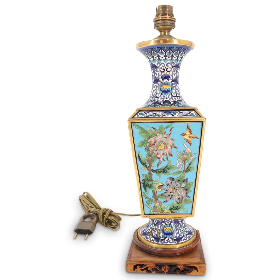 Antique Chinese Cloisonne Lamp Base (1 of 6)