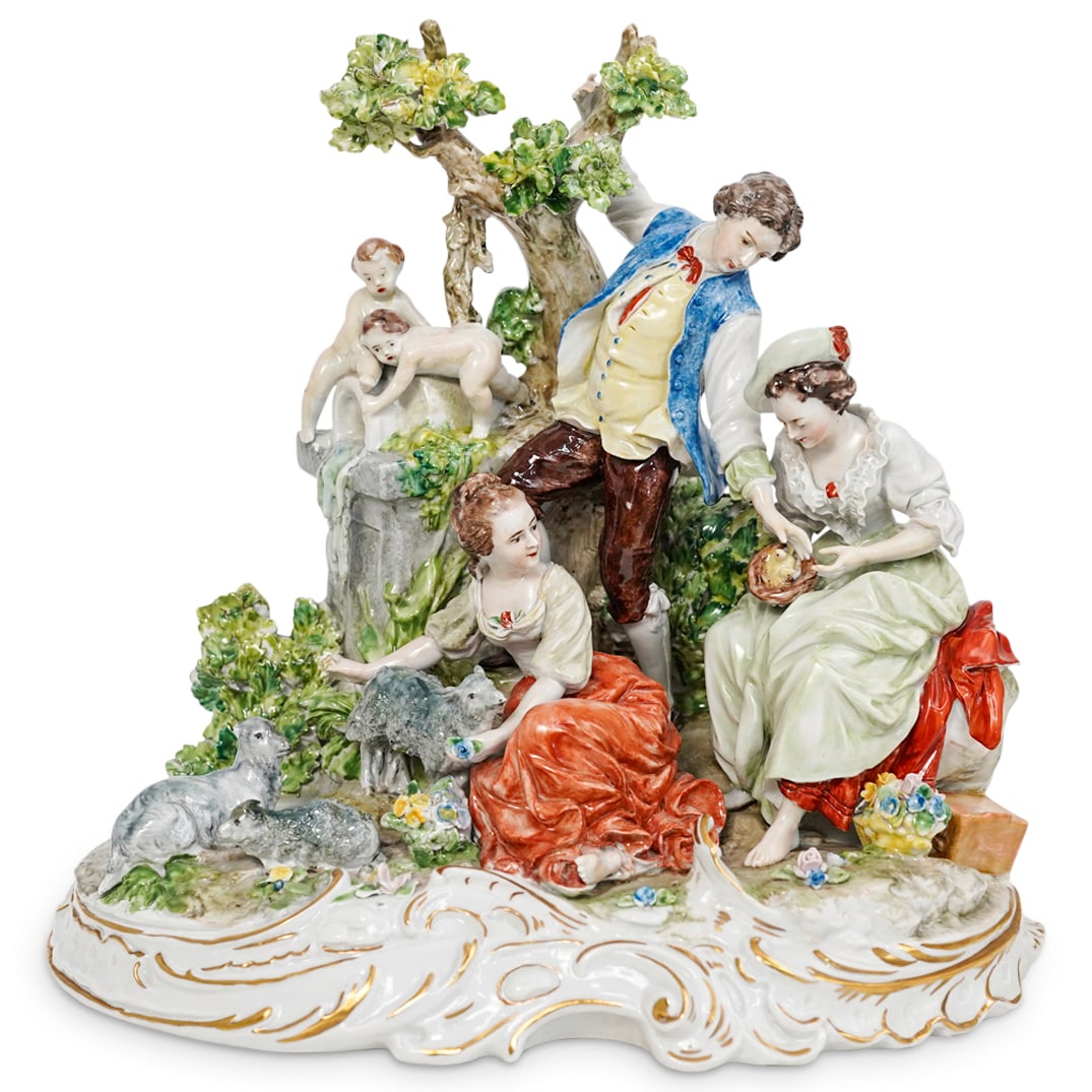 Large German Sitzendorf Porcelain Figural Group (1 of 6)