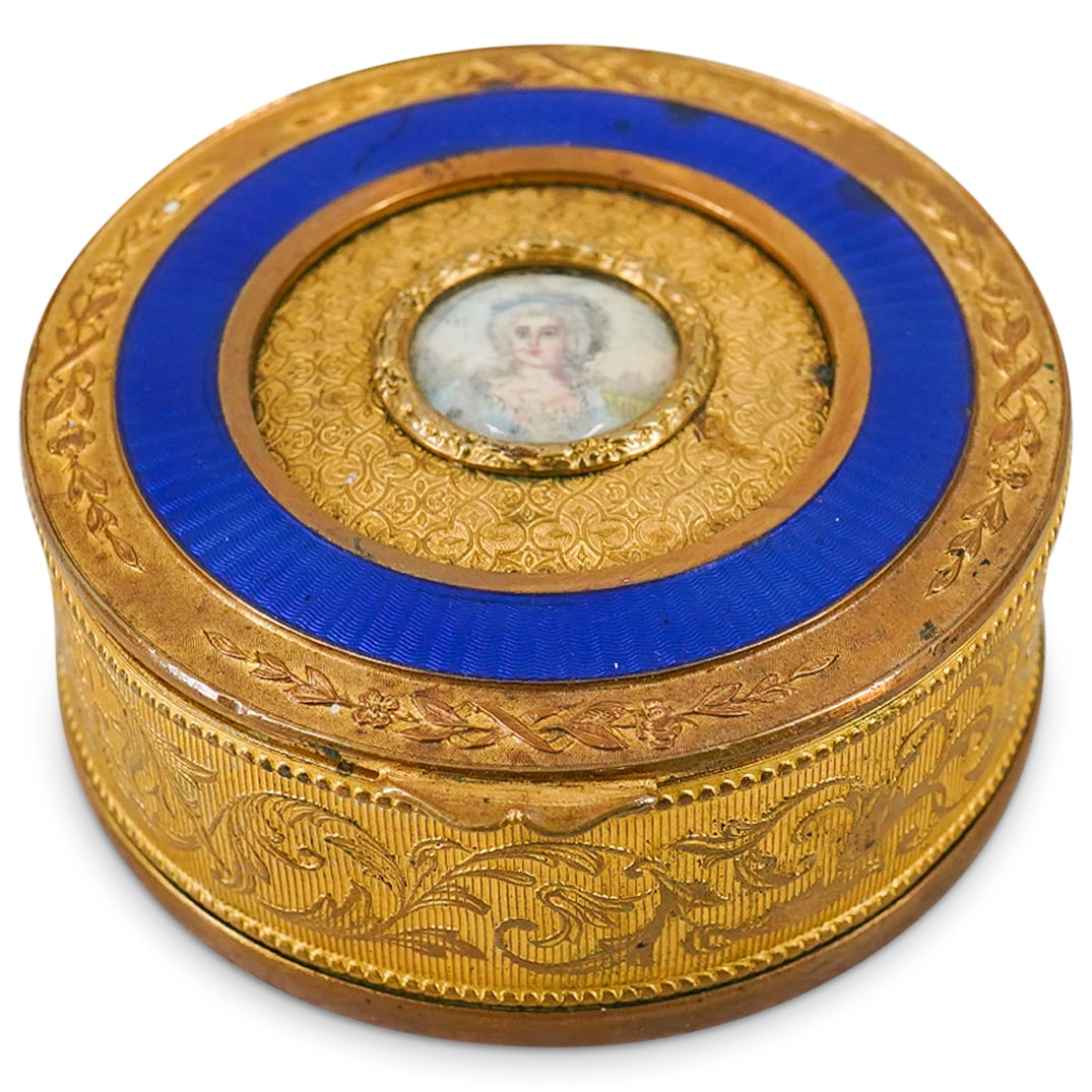 Antique French Dore Bronze Portrait Vanity Box (1 of 10)