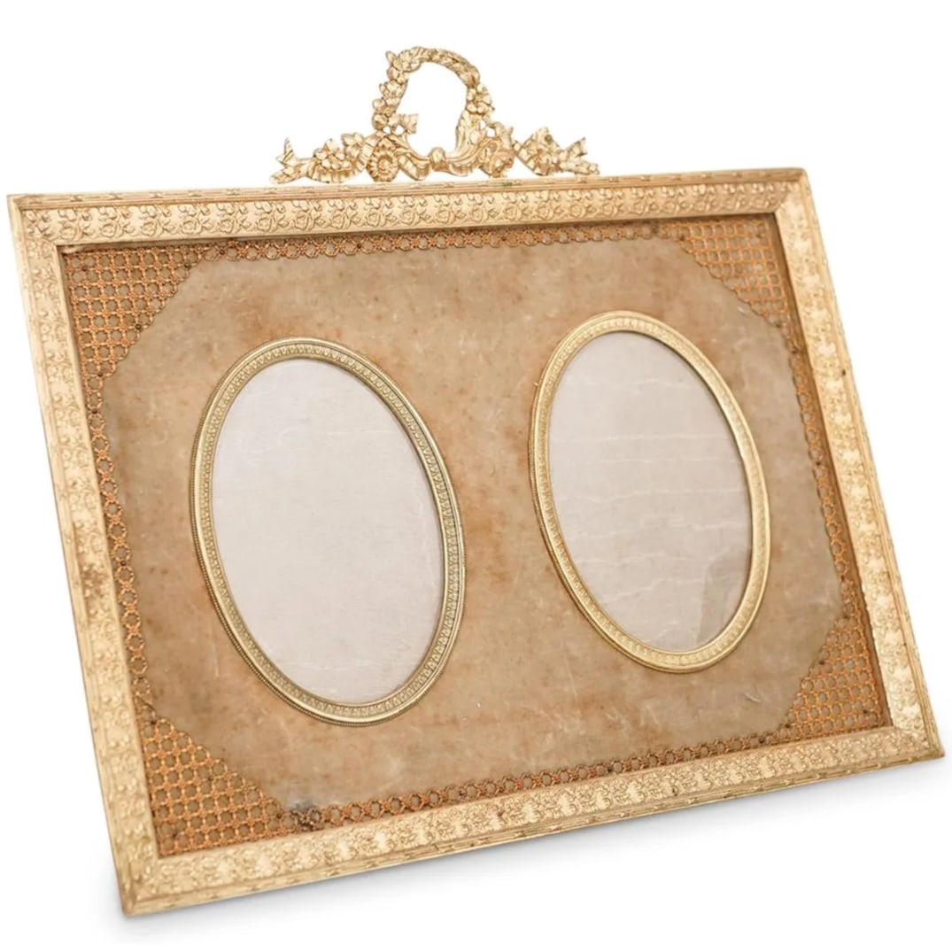 Antique French Bronze Double Picture Frame (1 of 5)
