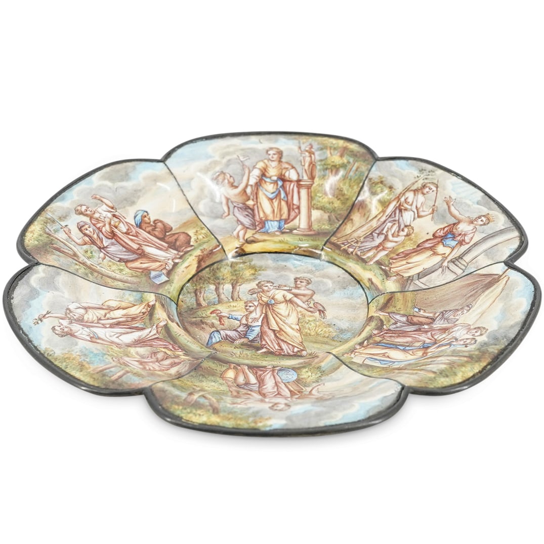 Antique Viennese Enameled Dish (1 of 6)