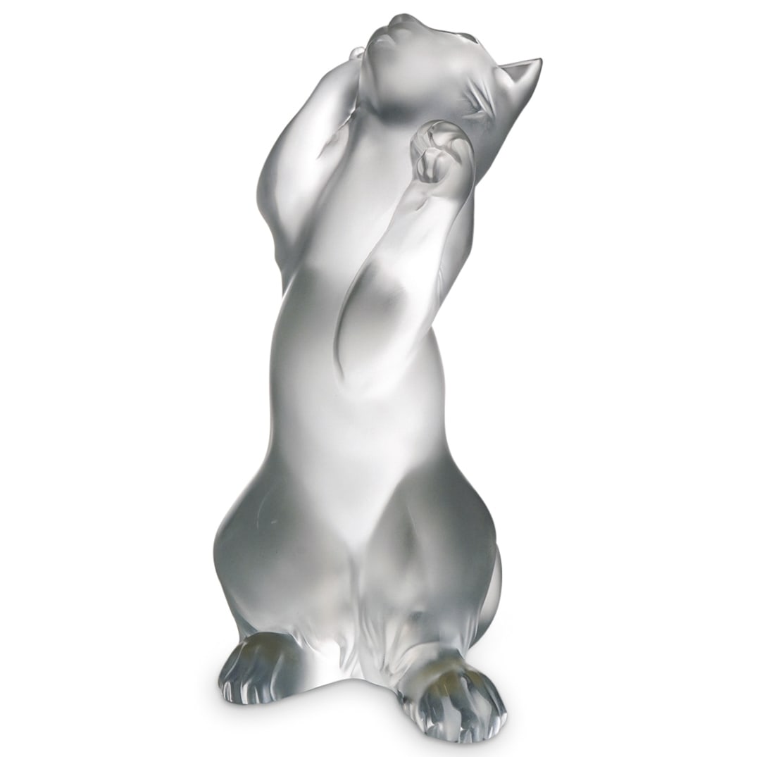 Lalique Crystal Cat Figurine (1 of 6)