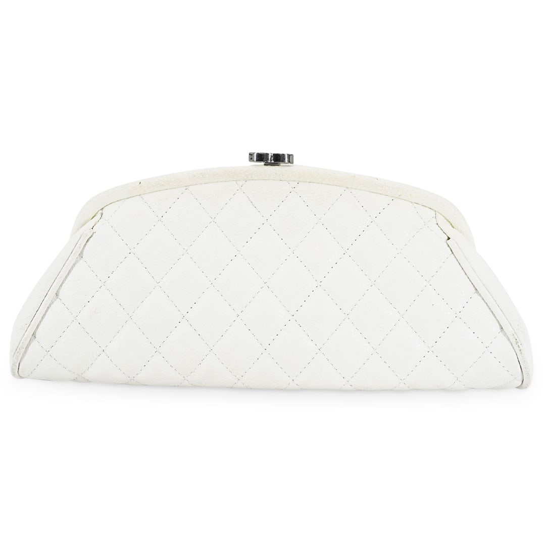 Chanel White Quilted Clutch (1 of 6)