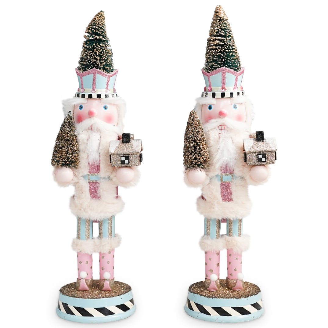 (2 Pc) Pair of MacKenzie Childs Snow Nutcracker (1 of 10)