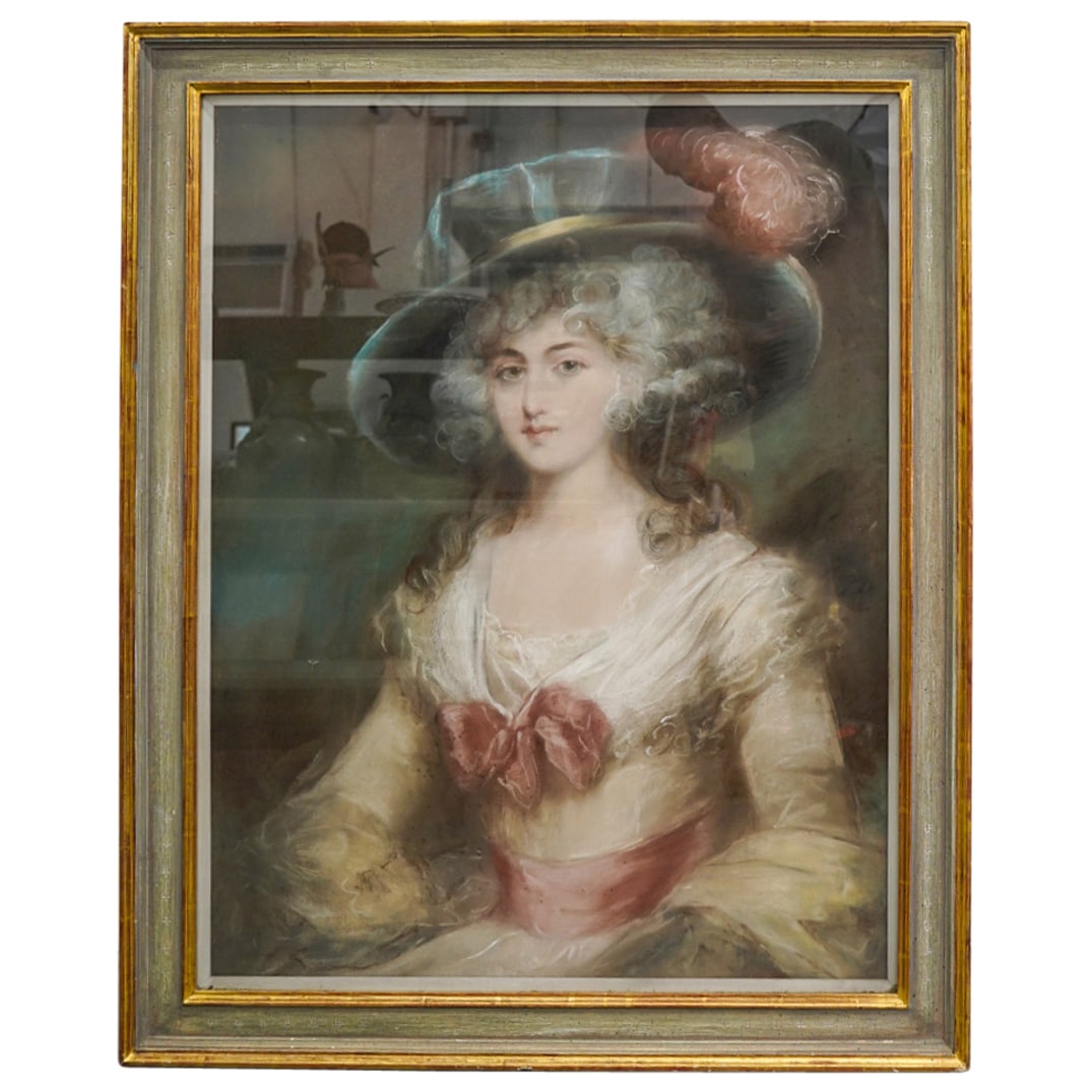 Fine Antique French Pastel Portrait Painting on Paper (1 of 5)