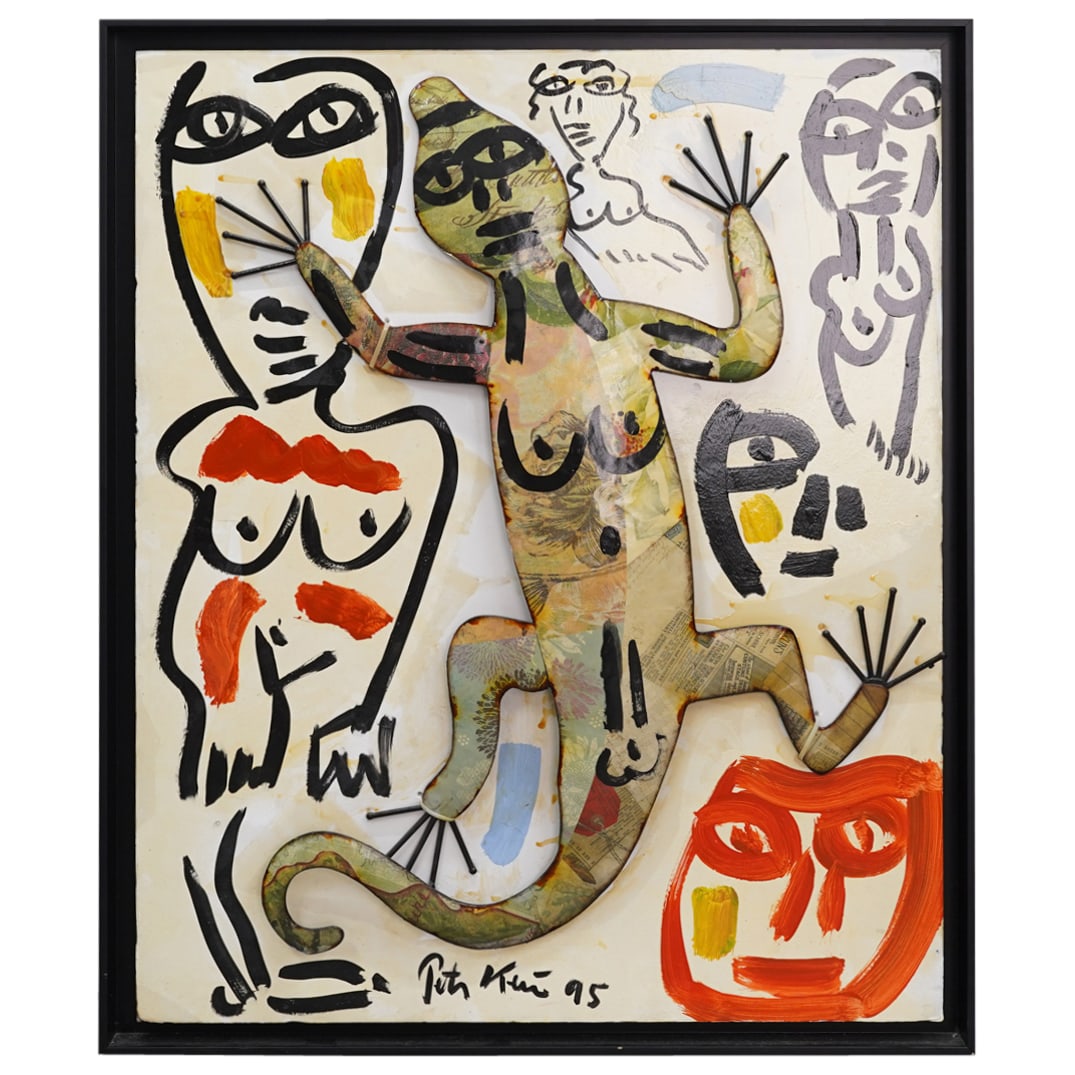 Peter Keil (Germany, 1942) "The Angel From Miami Garden" Mixed Media Painting (1 of 7)