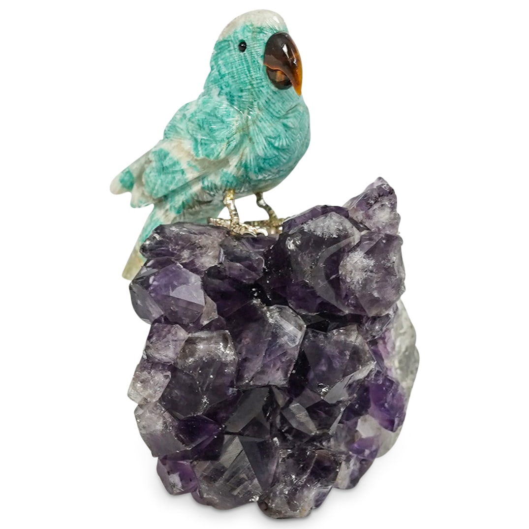 Amethyst, Amazonite, & Tiger Eye Carved Bird (1 of 4)