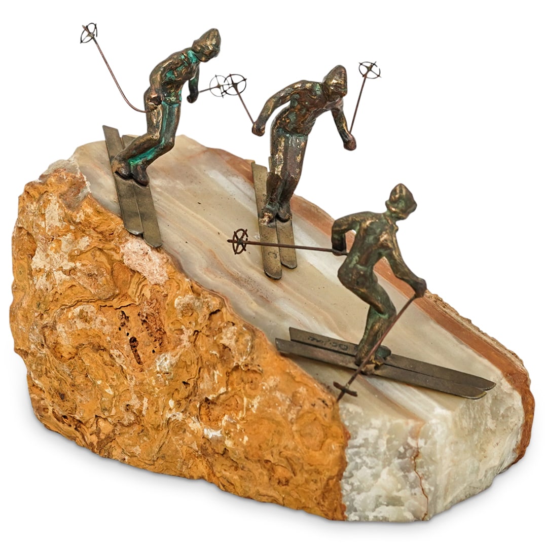 Curtis Jere Bronze Three Skiers Sculpture (1 of 7)