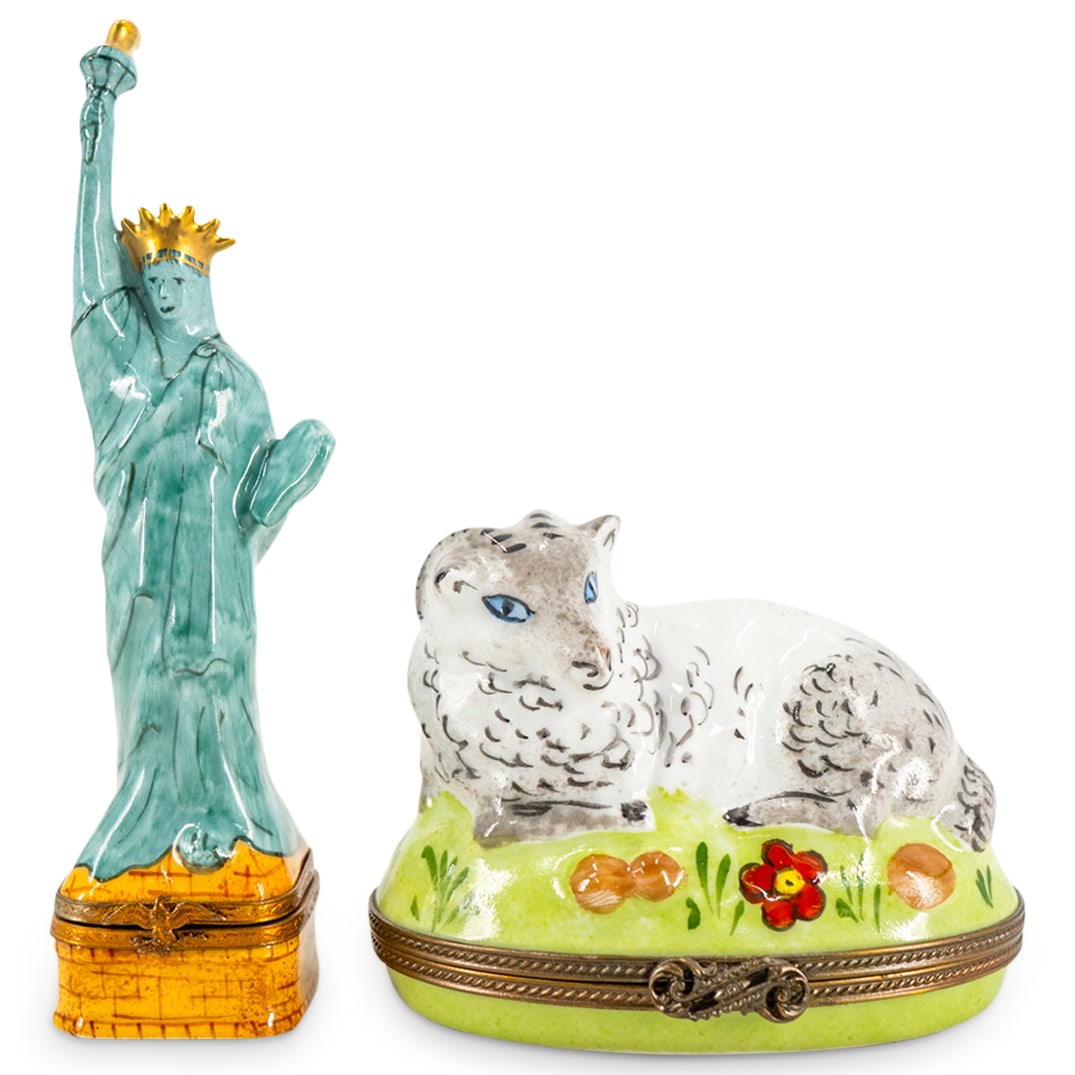 (2 Pc) Limoges Porcelain Trinket Boxes (1 of 9)