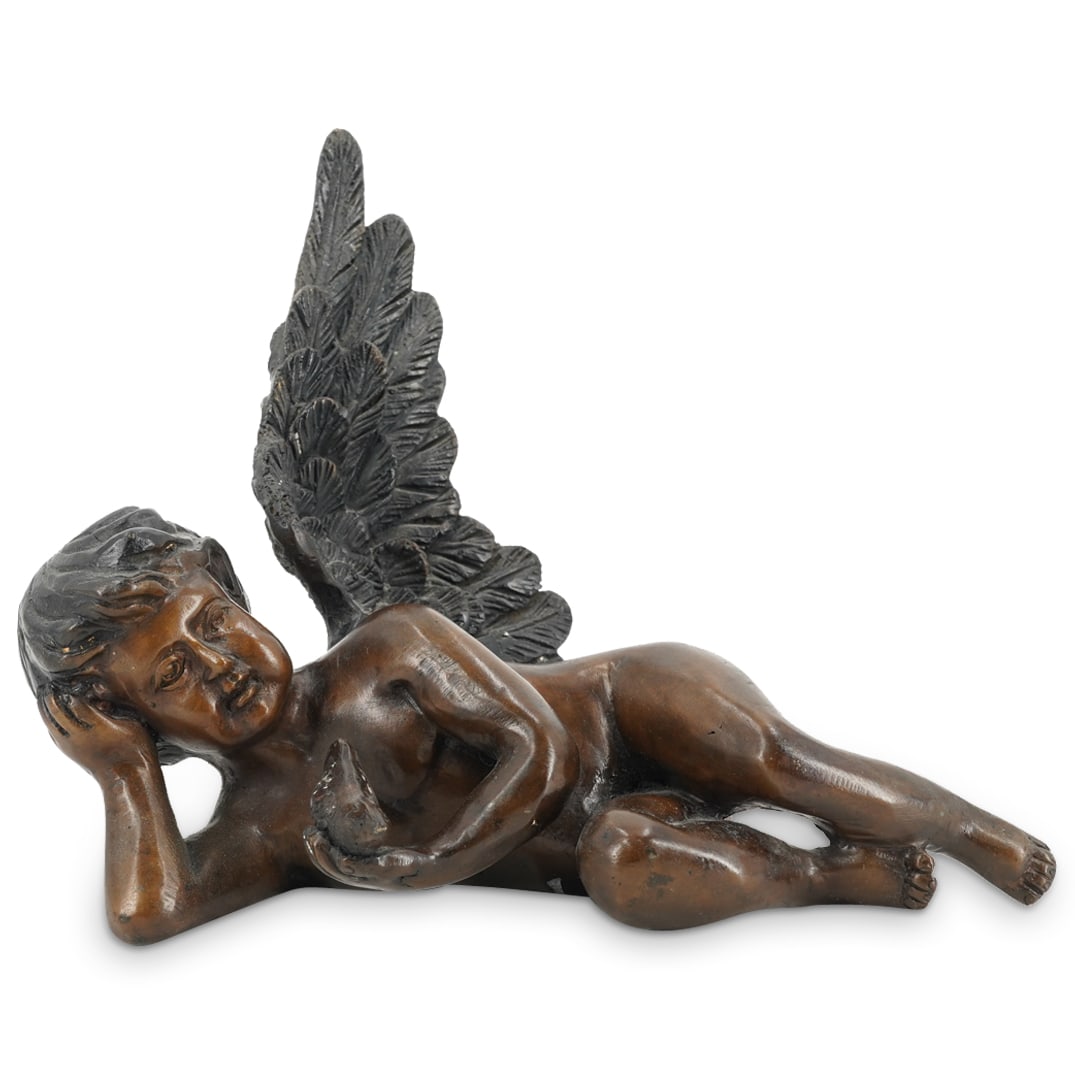 Bronze Laying Putti Angel (1 of 4)