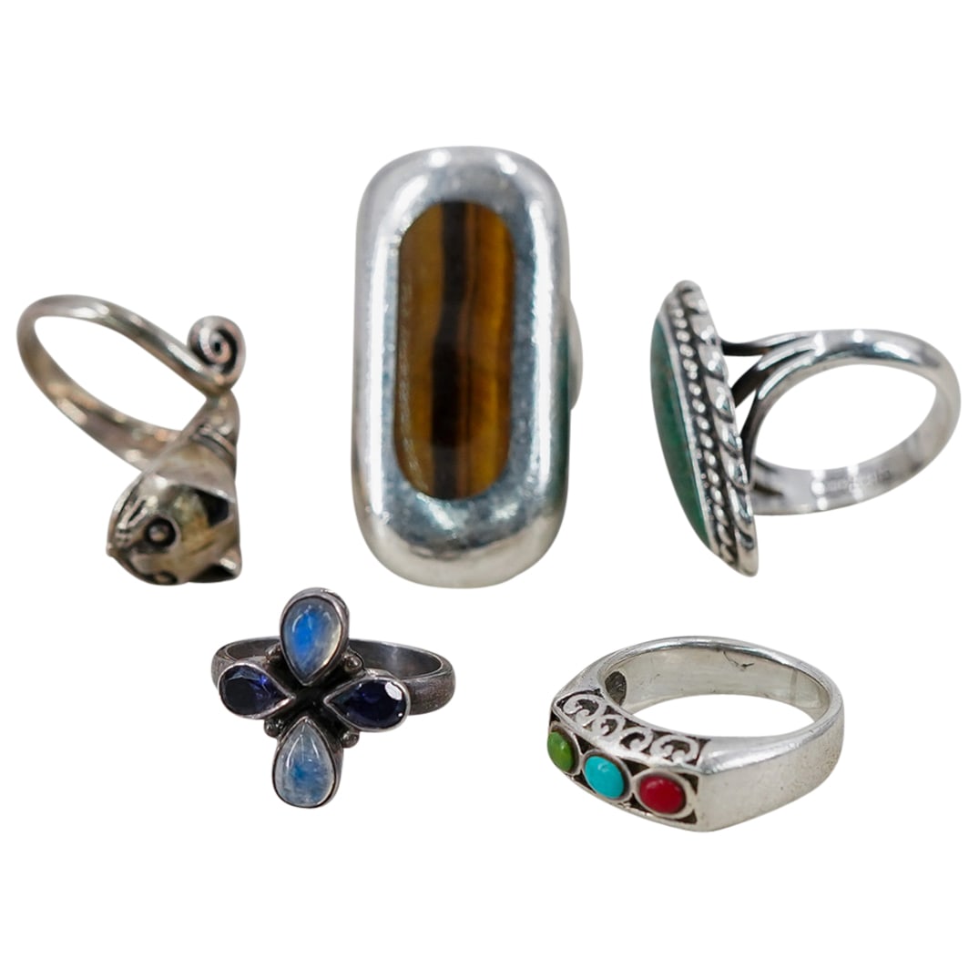 (5 Pc) Sterling Silver Assorted Ring Grouping (1 of 19)