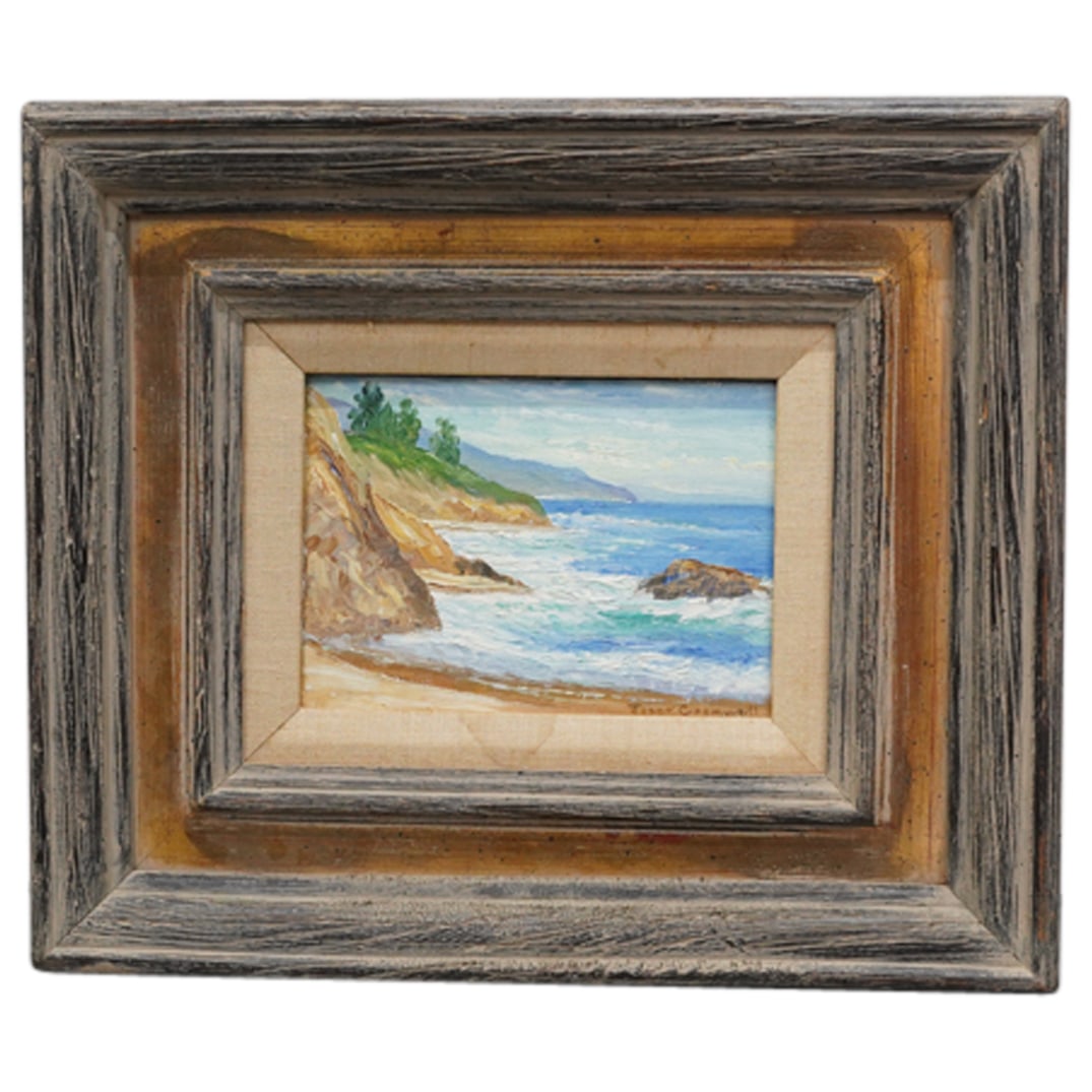 Joane Cromwell (American/California, 1895-1969) Oil on Canvas Coastal Landscape Painting (1 of 10)