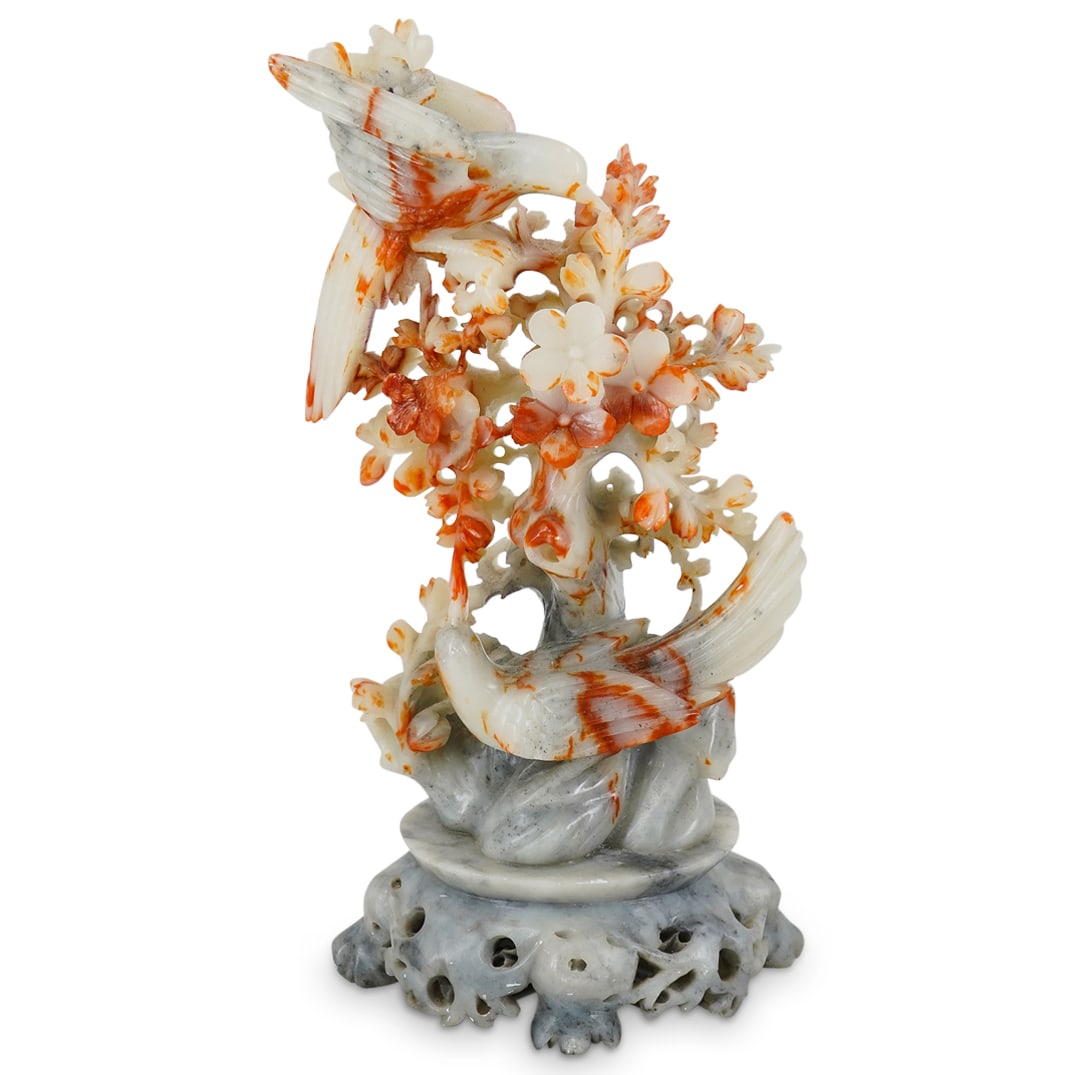 Chinese Carved Soapstone Tree Sculpture (1 of 6)