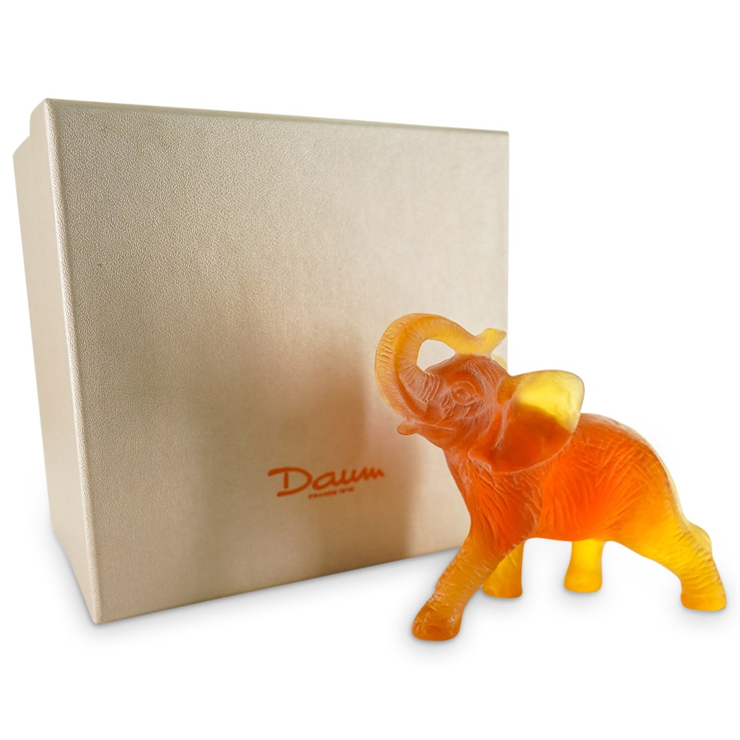 Daum France Pate-De-Verre "Elephant" Glass Sculpture (1 of 5)