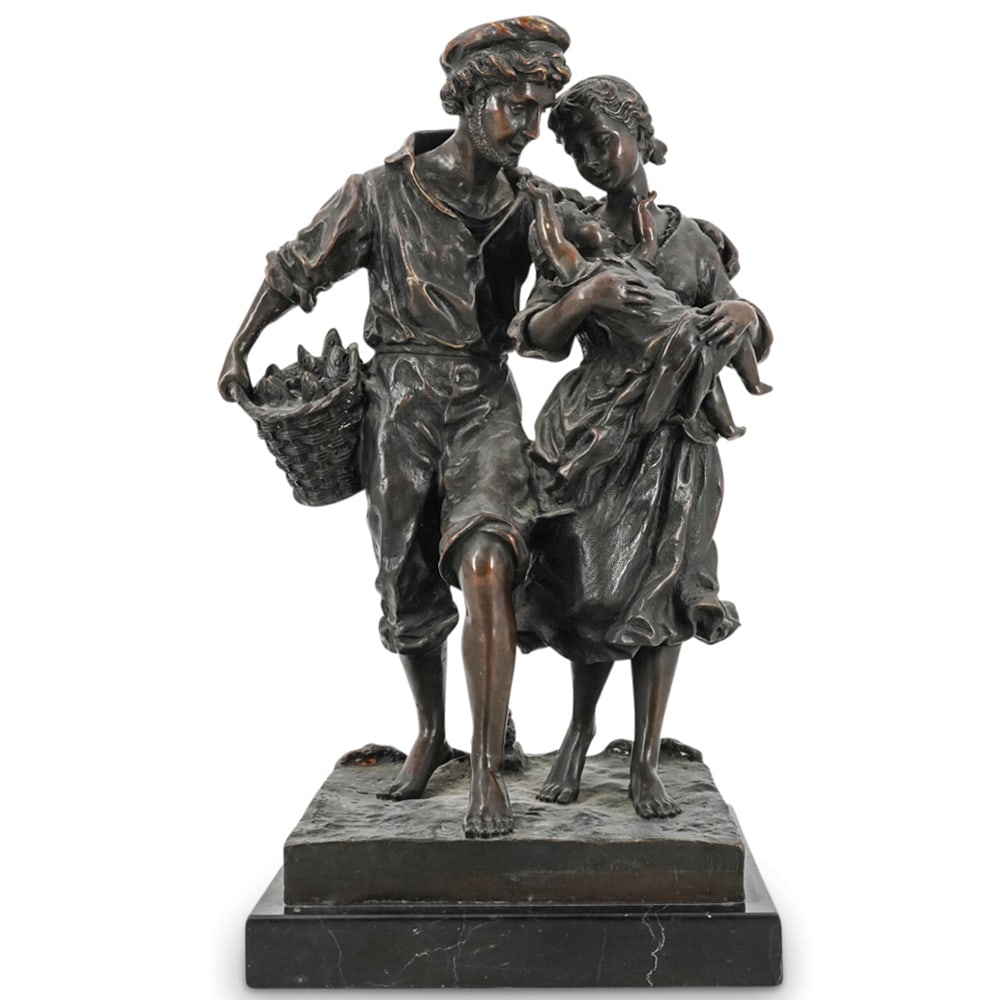 Ernest Rancoulet (1870-1915) Couple W/ Child Bronze (1 of 6)