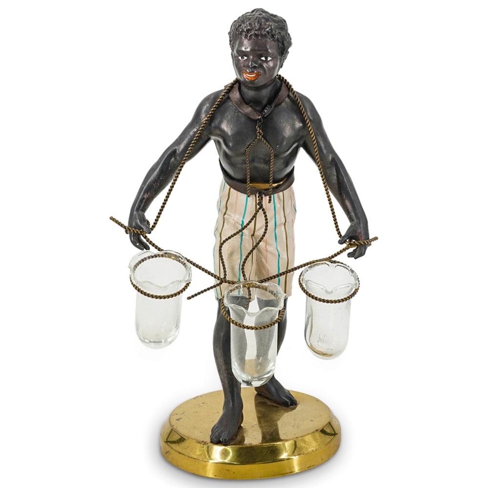 Antique European Mixed Metal Blackamoor Bud Vase Holder (1 of 9)